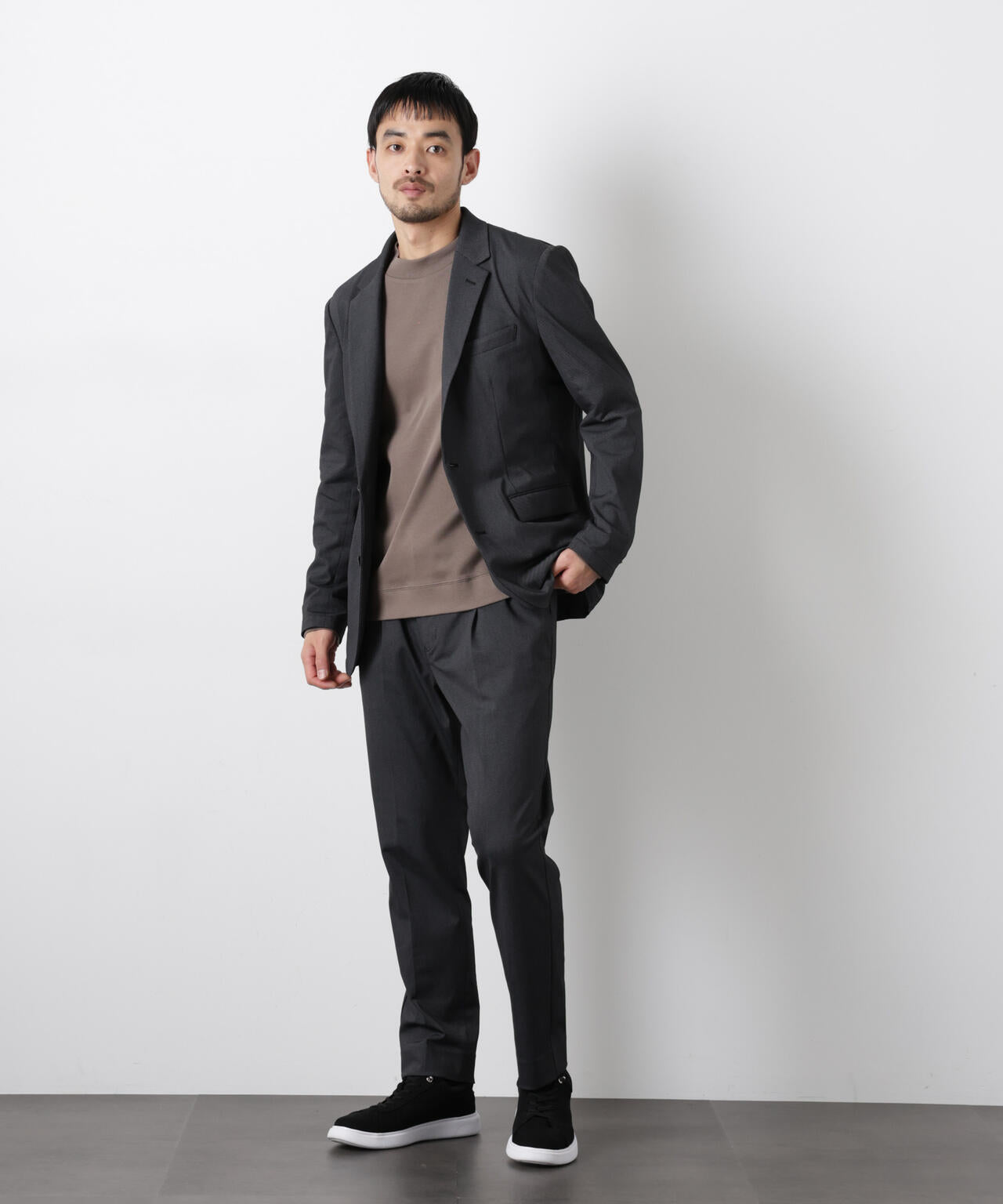 【大人気セットアップ】｢Damerino｣ 軽量ジャージーデニムライクストレッチセットアップ 6686118202