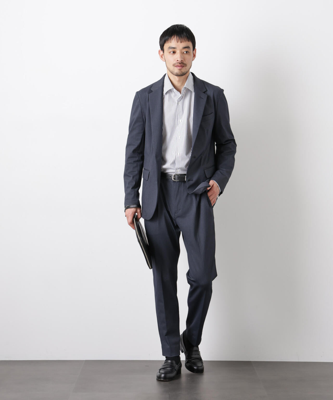 【大人気セットアップ】｢Damerino｣ 軽量ジャージーデニムライクストレッチセットアップ 6686118202