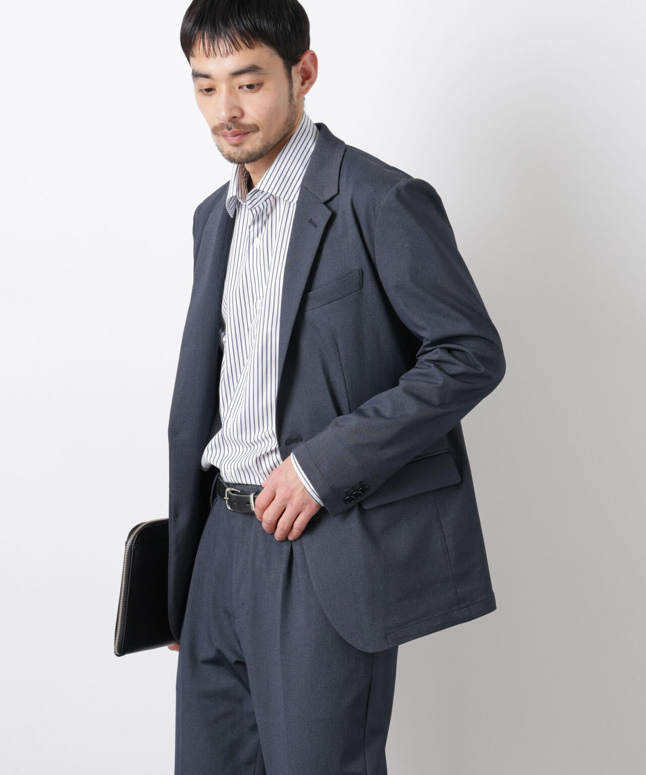 【大人気セットアップ】｢Damerino｣ 軽量ジャージーデニムライクストレッチセットアップ 6686118202