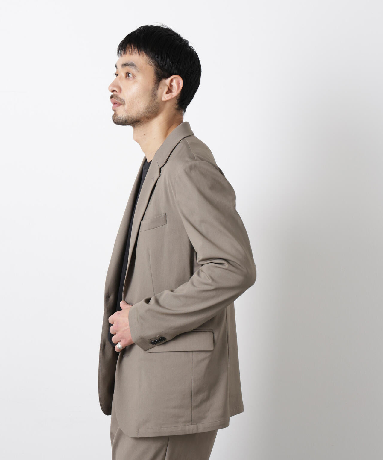 【大人気セットアップ】｢Damerino｣ 軽量ジャージーデニムライクストレッチセットアップ 6686118202