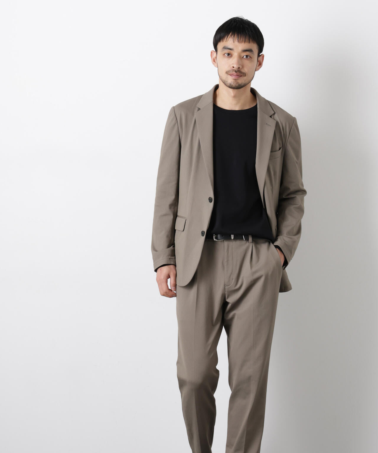 【大人気セットアップ】｢Damerino｣ 軽量ジャージーデニムライクストレッチセットアップ 6686118202