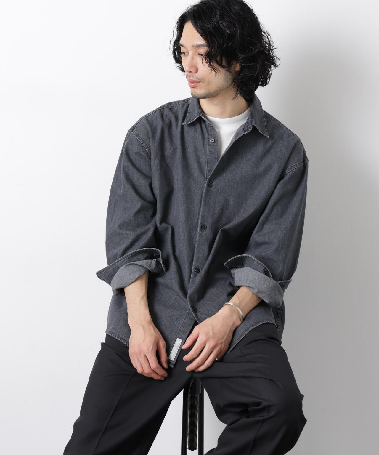 ｢OtoNANO｣大人のワイドシャツ デニムシャツ 長袖 6686120213