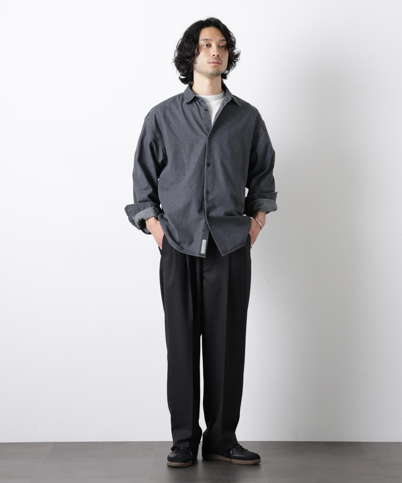 ｢OtoNANO｣大人のワイドシャツ デニムシャツ 長袖 6686120213