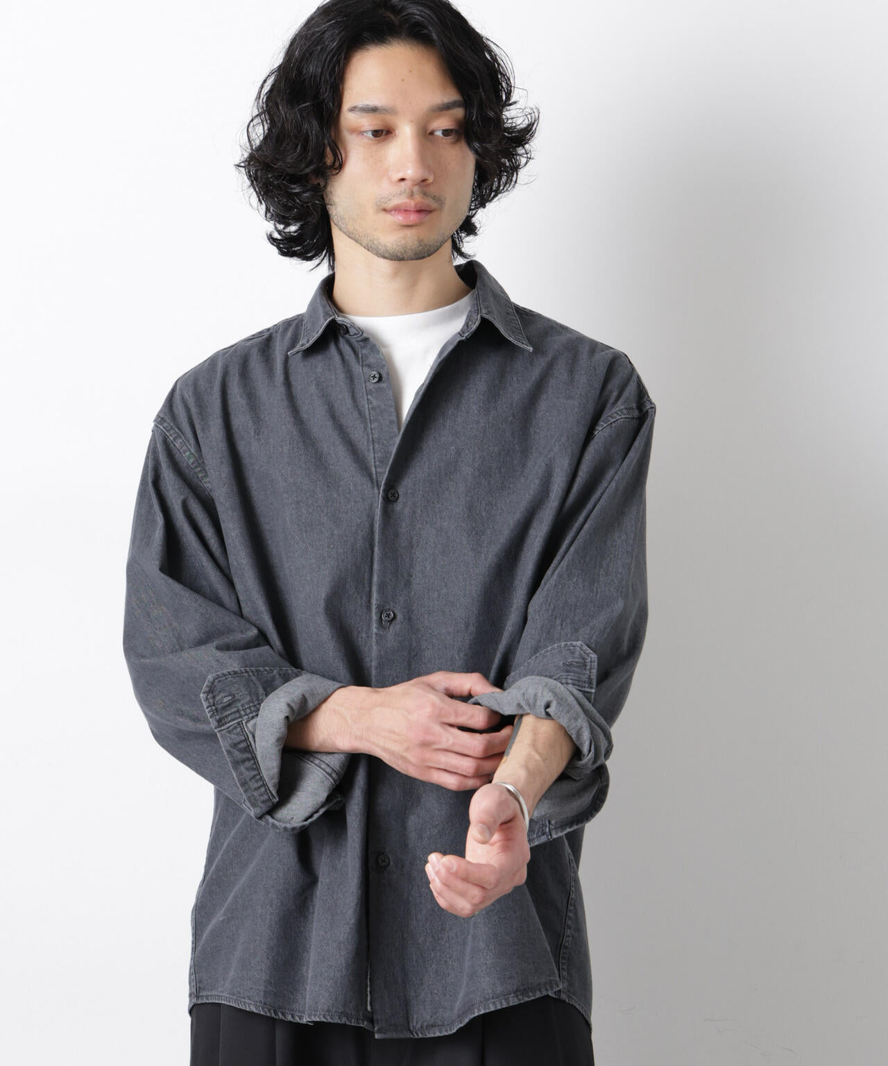 ｢OtoNANO｣大人のワイドシャツ デニムシャツ 長袖 6686120213