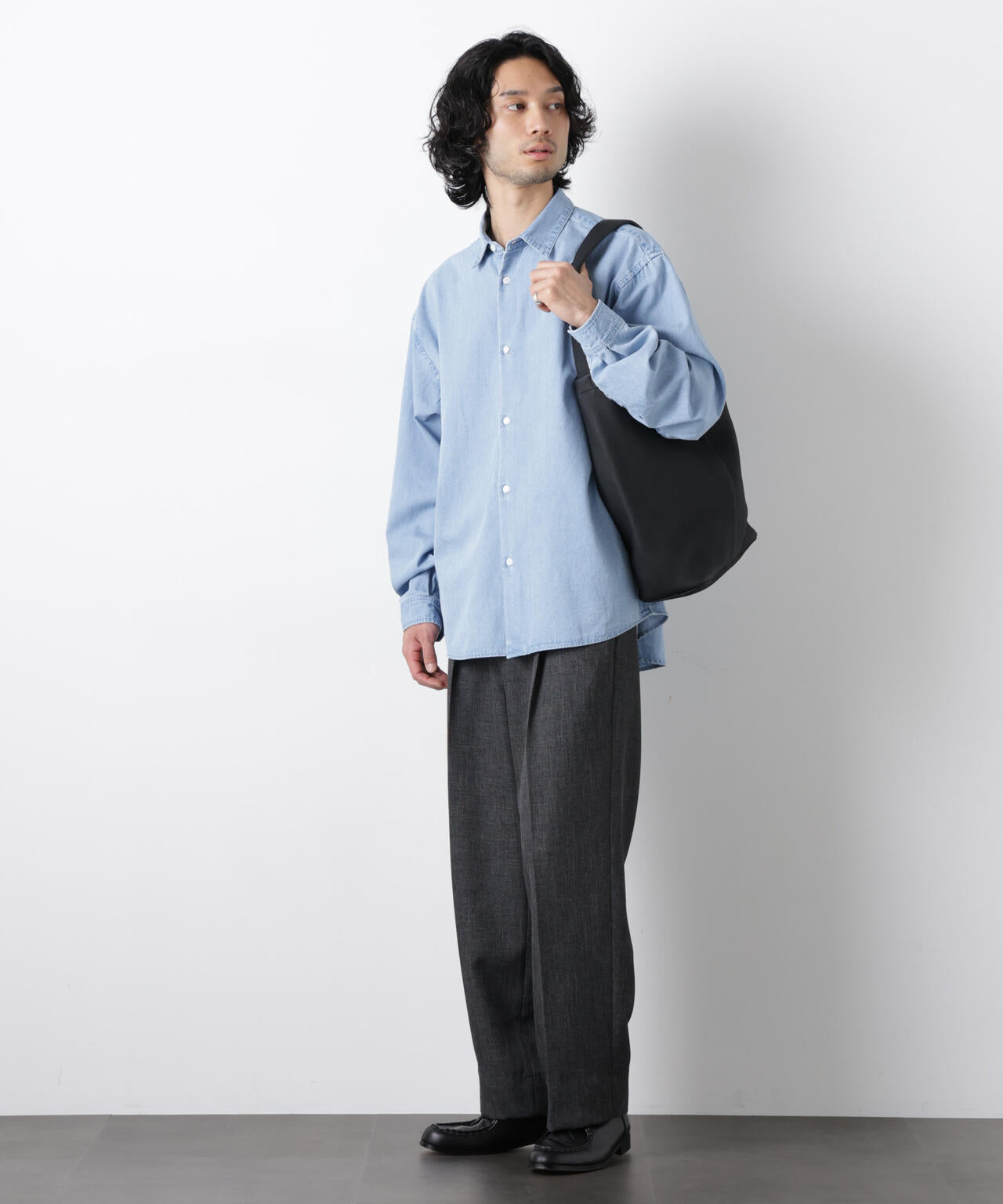 ｢OtoNANO｣大人のワイドシャツ デニムシャツ 長袖 6686120213