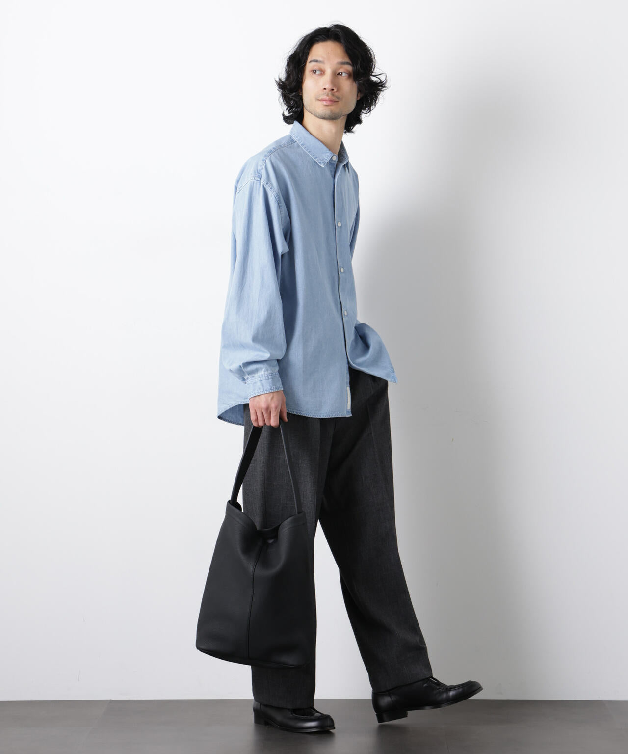 ｢OtoNANO｣大人のワイドシャツ デニムシャツ 長袖 6686120213