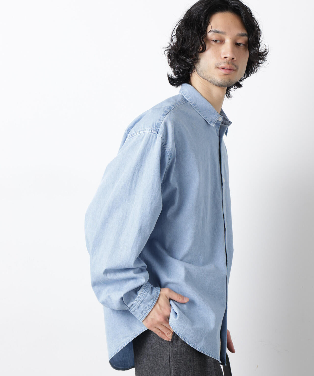 ｢OtoNANO｣大人のワイドシャツ デニムシャツ 長袖 6686120213