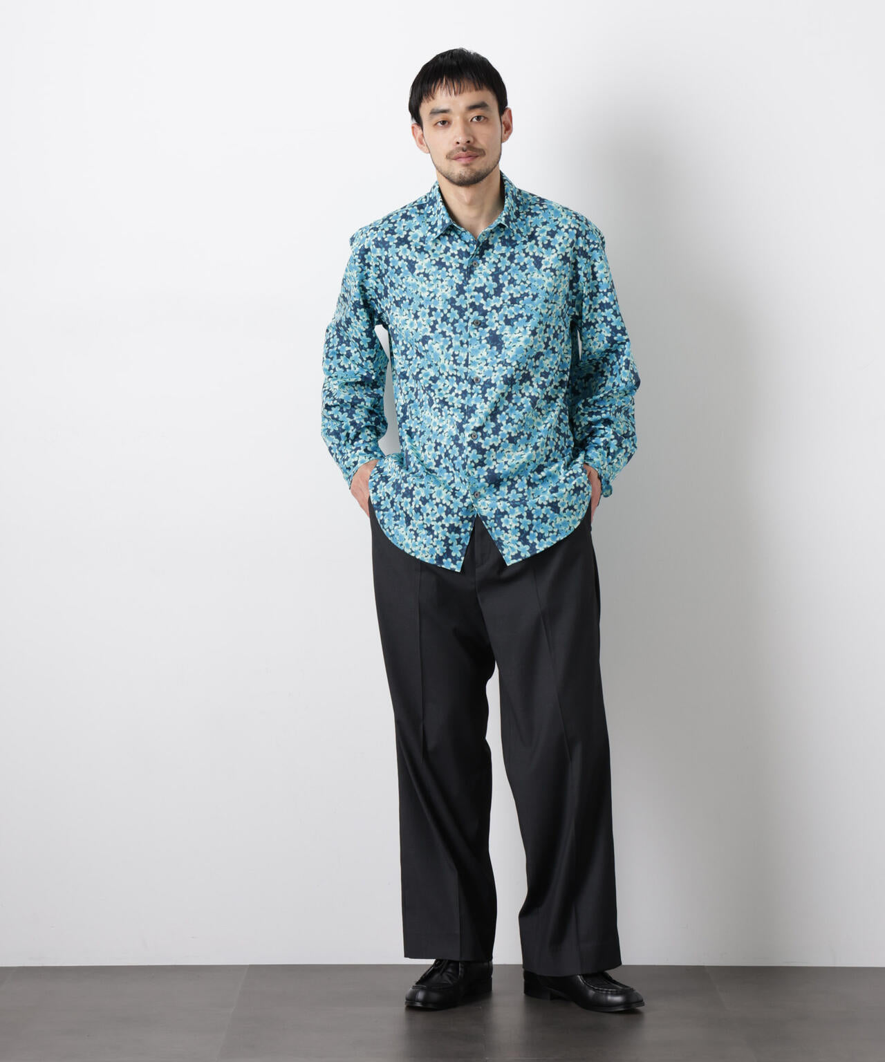 「EDITRIAL PRINT」アートフラワーシャツ 6686120215