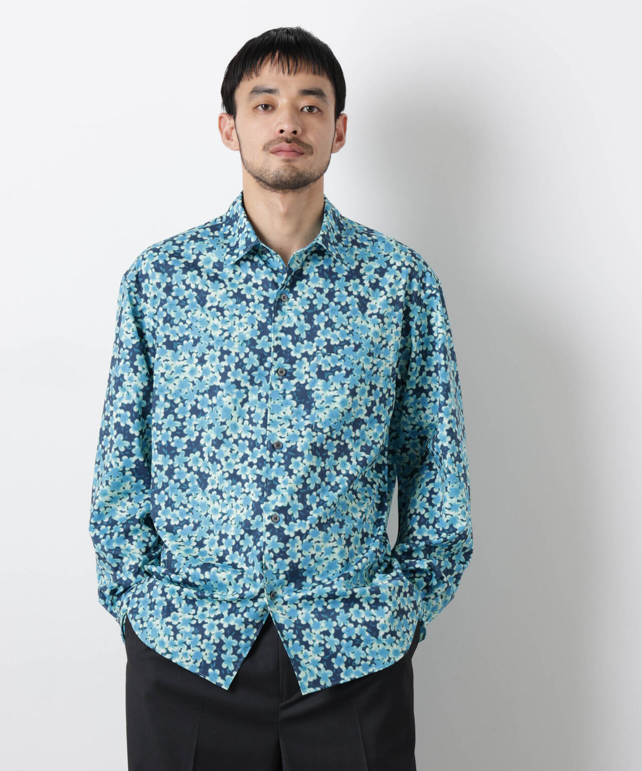 「EDITRIAL PRINT」アートフラワーシャツ 6686120215