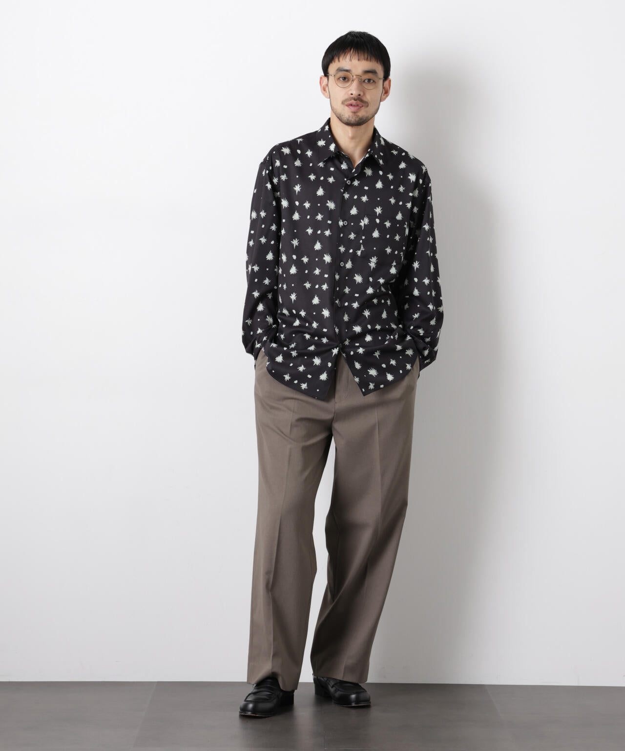 「EDITRIAL PRINT」アートフラワーシャツ 6686120215