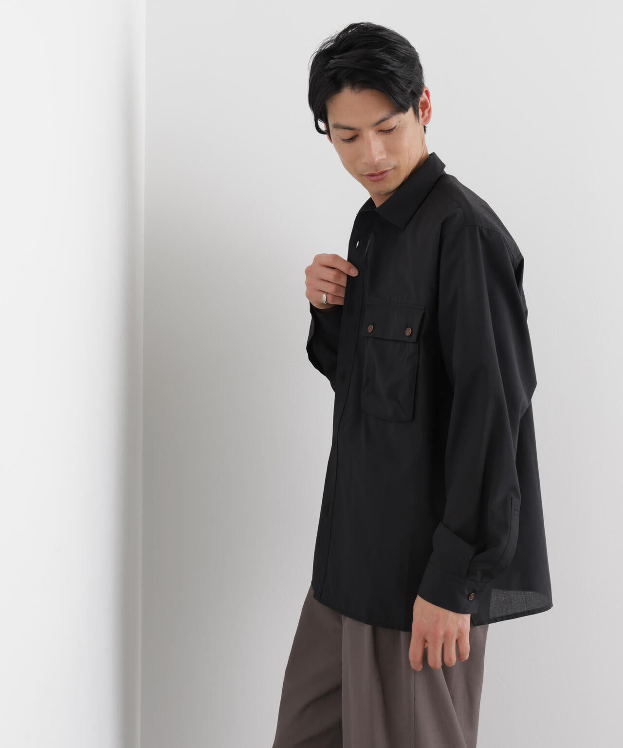 テクニカルリネンライクWポケットシャツジャケット/吸水速乾・接触冷感・UVカット（セットアップ可） 6686120216