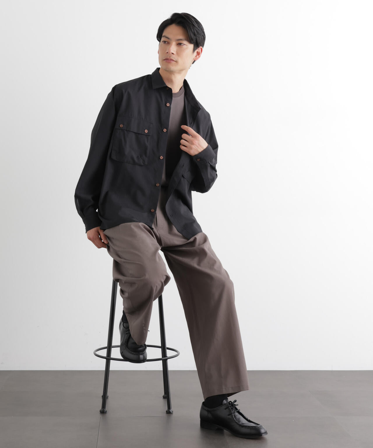 テクニカルリネンライクWポケットシャツジャケット/吸水速乾・接触冷感・UVカット（セットアップ可） 6686120216