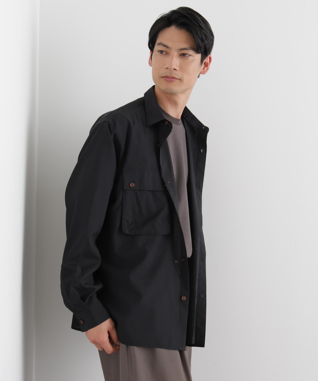 テクニカルリネンライクWポケットシャツジャケット/吸水速乾・接触冷感・UVカット（セットアップ可） 6686120216