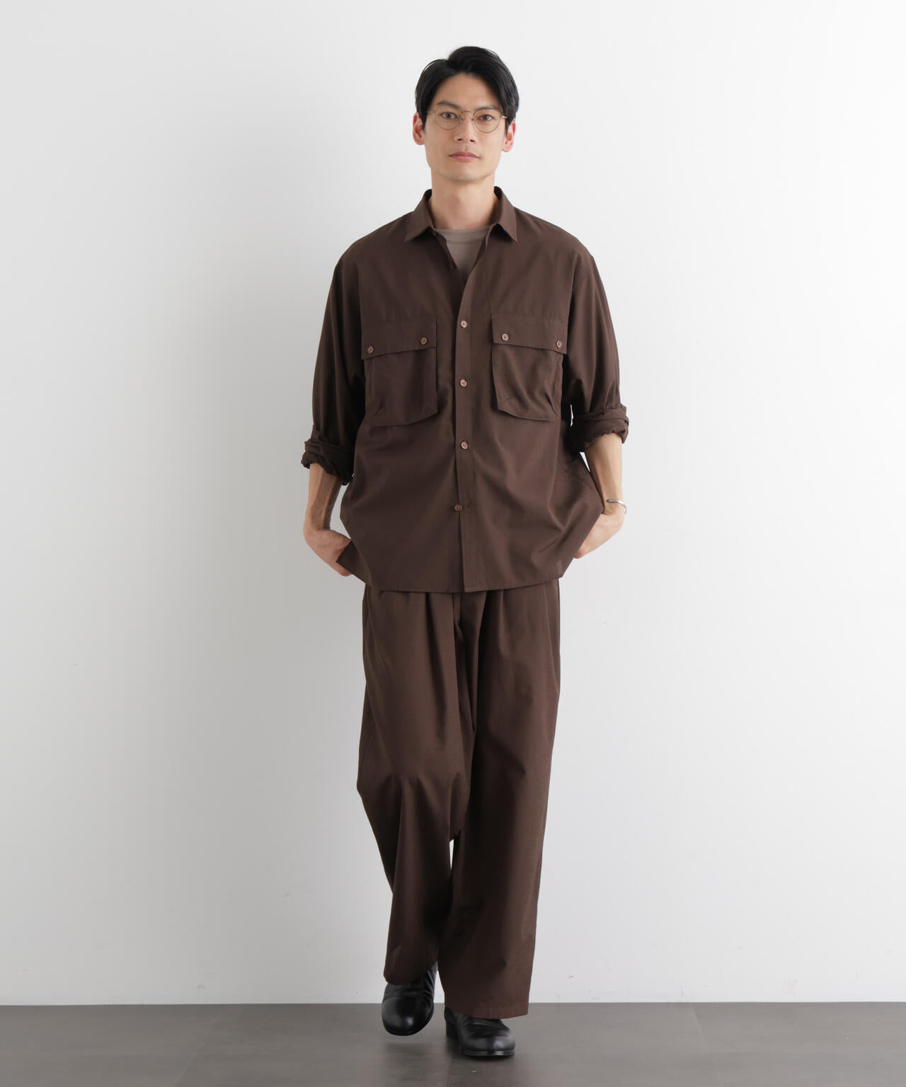 テクニカルリネンライクWポケットシャツジャケット/吸水速乾・接触冷感・UVカット（セットアップ可） 6686120216