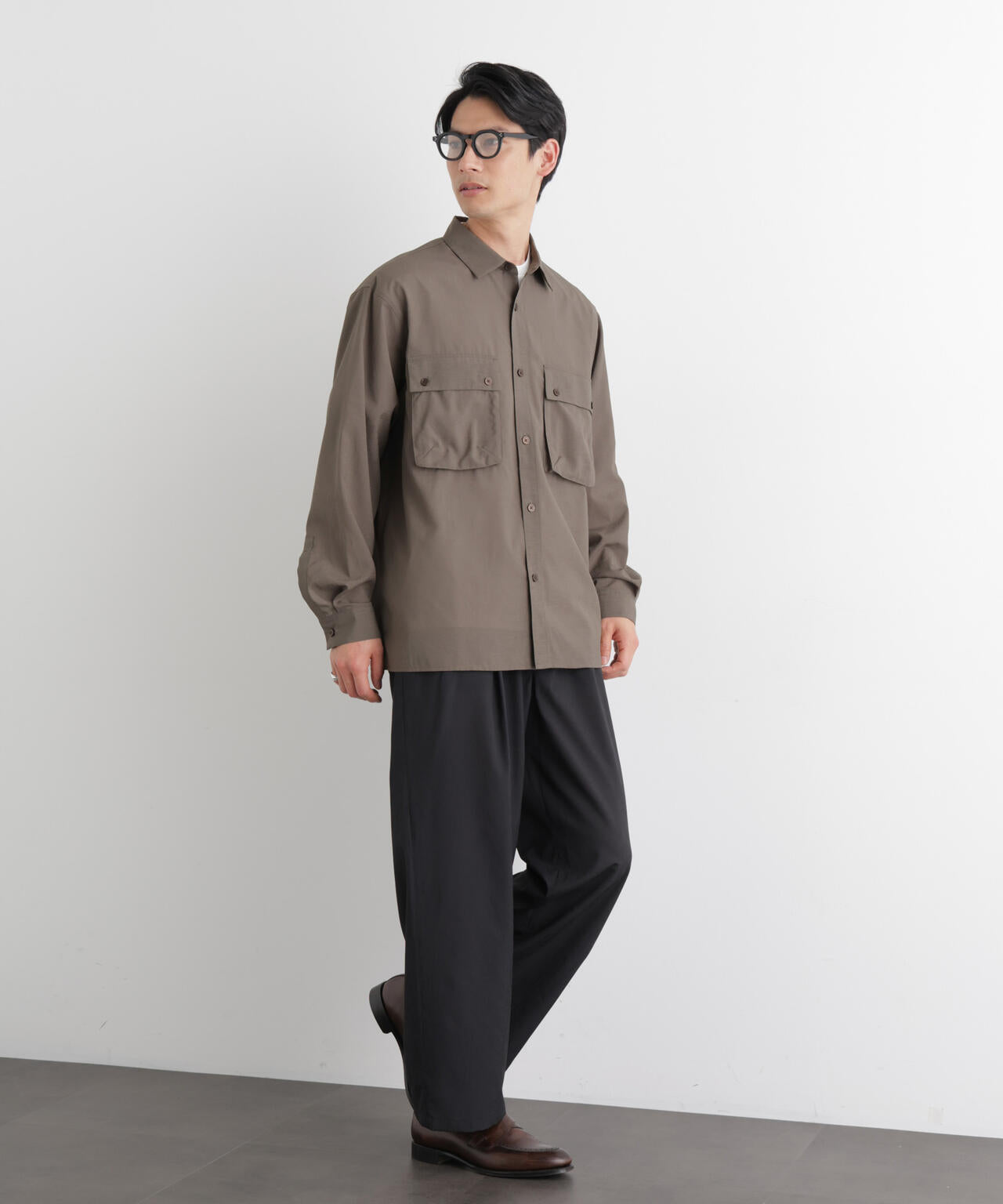 テクニカルリネンライクWポケットシャツジャケット/吸水速乾・接触冷感・UVカット（セットアップ可） 6686120216