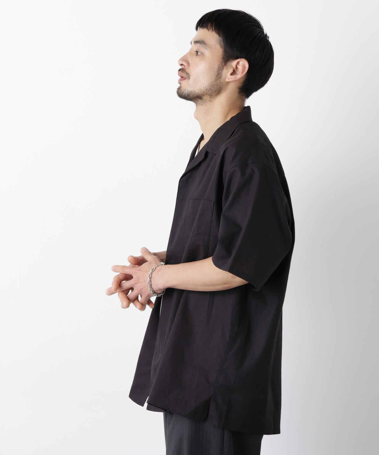 ｢FRENCH LINEN｣ フライフロント半袖シャツ 6686121201