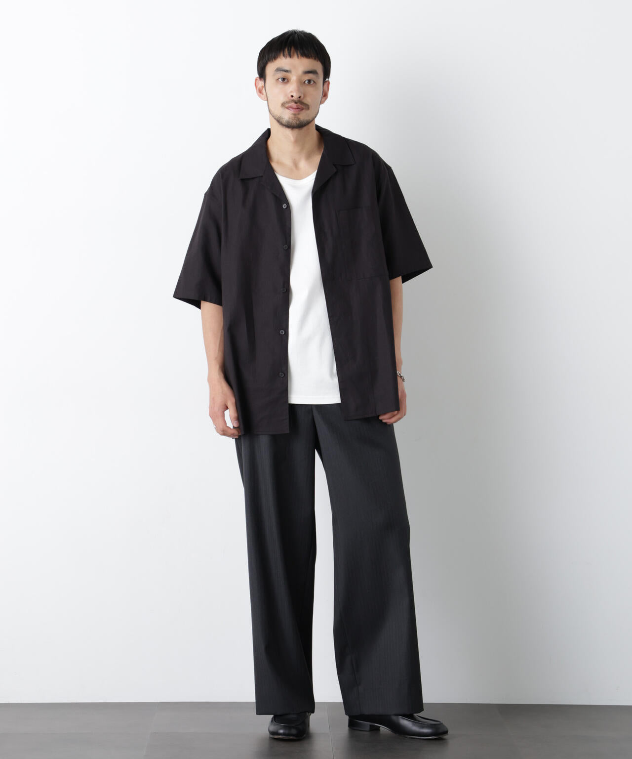 ｢FRENCH LINEN｣ フライフロント半袖シャツ 6686121201