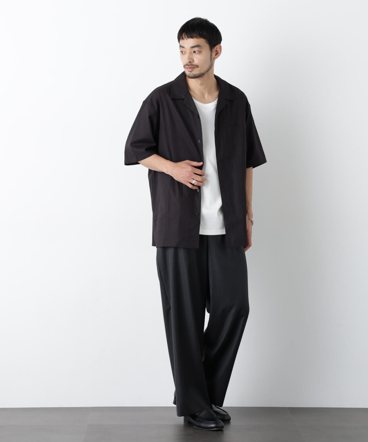｢FRENCH LINEN｣ フライフロント半袖シャツ 6686121201