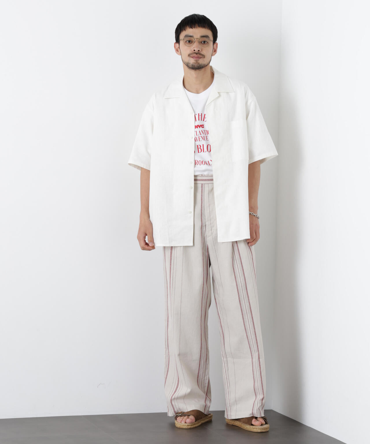 ｢FRENCH LINEN｣ フライフロント半袖シャツ 6686121201