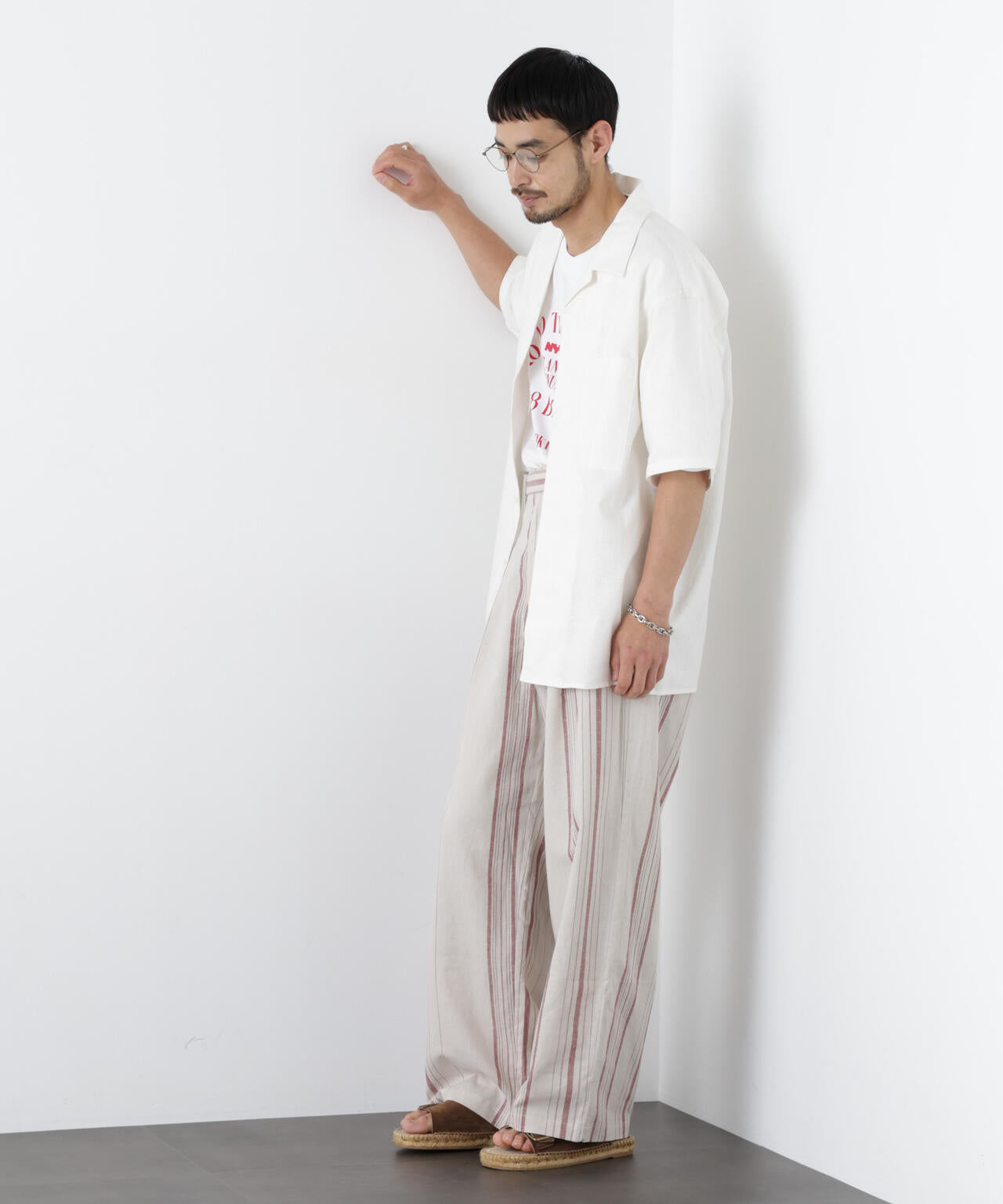｢FRENCH LINEN｣ フライフロント半袖シャツ 6686121201