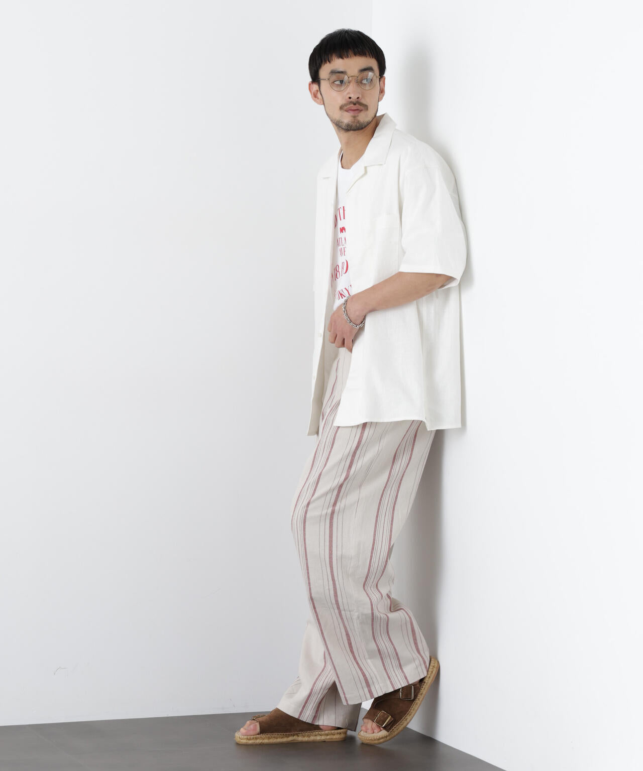 ｢FRENCH LINEN｣ フライフロント半袖シャツ 6686121201