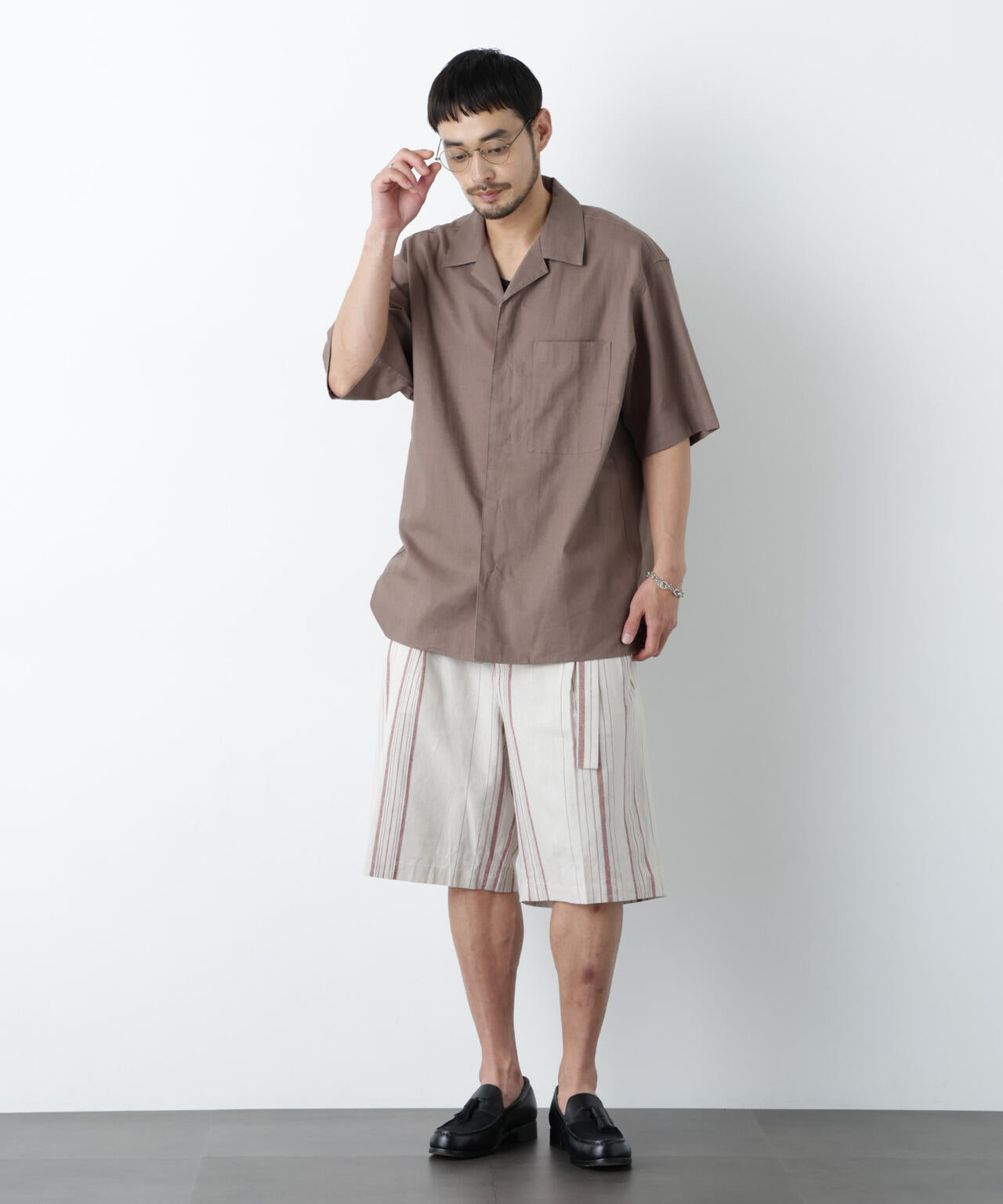 ｢FRENCH LINEN｣ フライフロント半袖シャツ 6686121201
