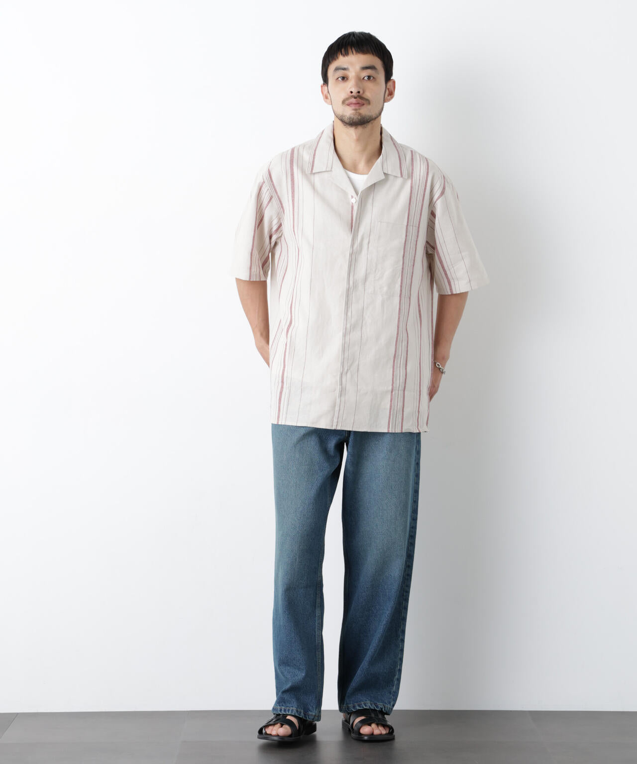 ｢FRENCH LINEN｣ フライフロント半袖シャツ 6686121201