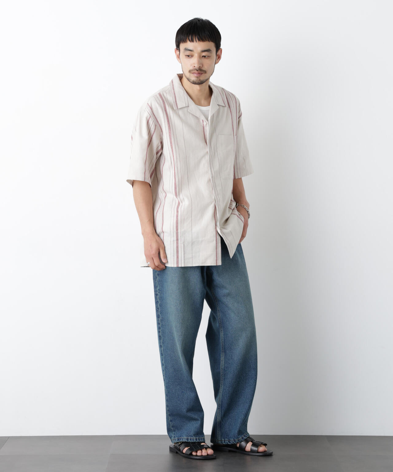 ｢FRENCH LINEN｣ フライフロント半袖シャツ 6686121201