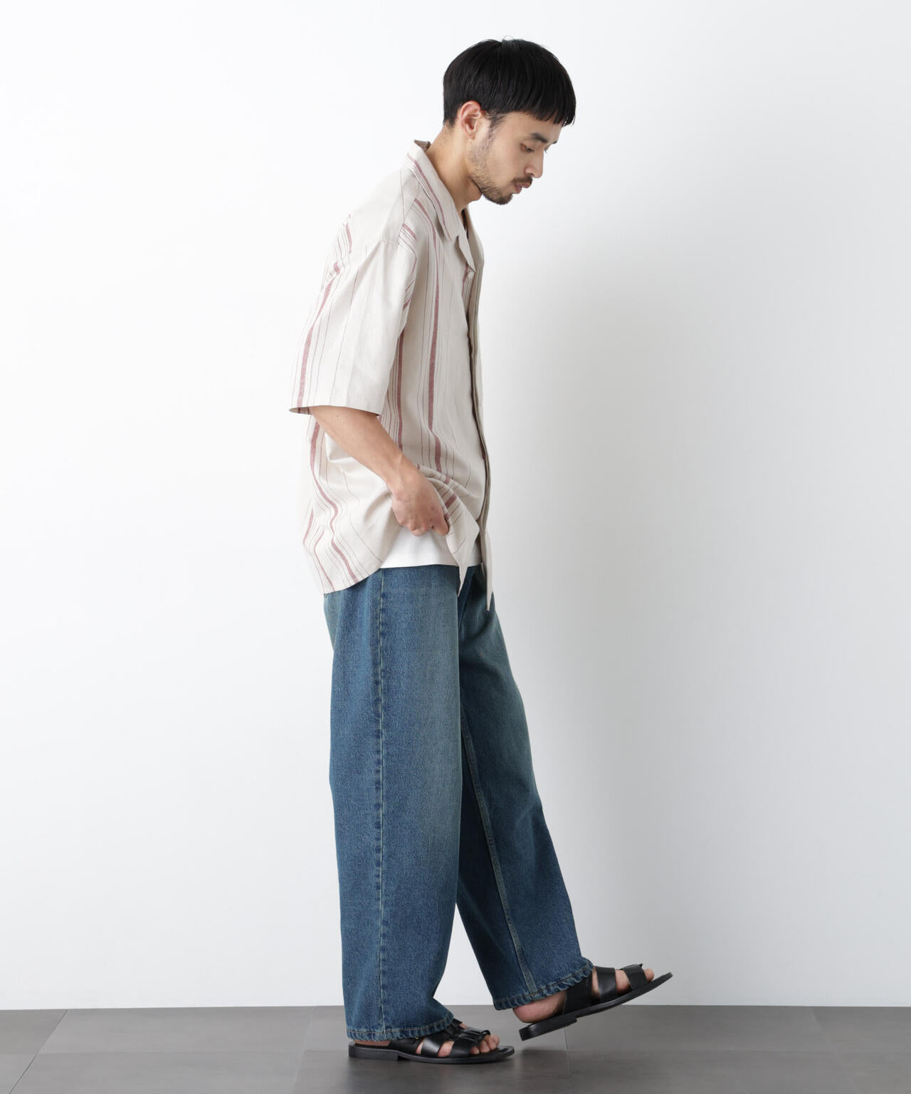 ｢FRENCH LINEN｣ フライフロント半袖シャツ 6686121201