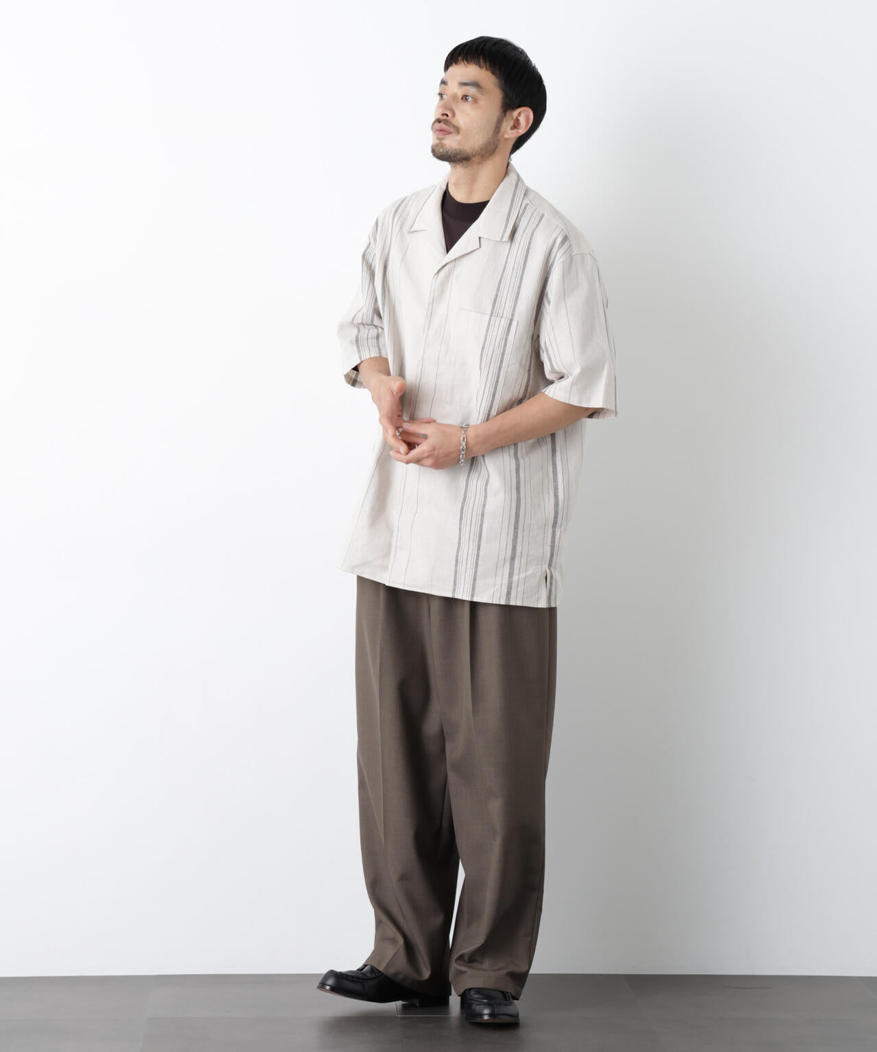 ｢FRENCH LINEN｣ フライフロント半袖シャツ 6686121201