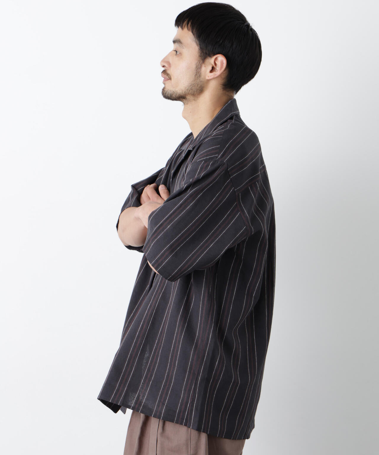 ｢FRENCH LINEN｣ フライフロント半袖シャツ 6686121201
