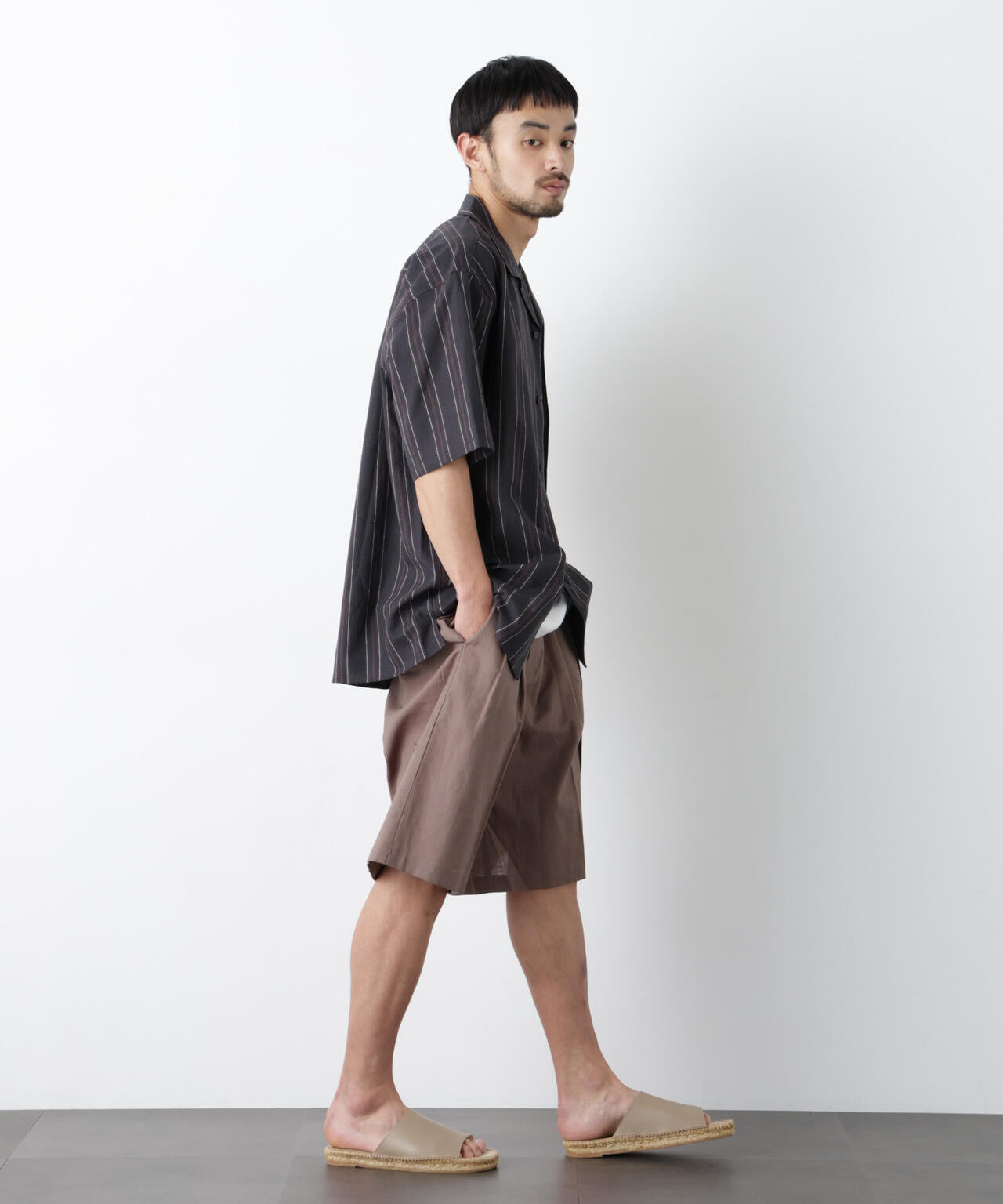 ｢FRENCH LINEN｣ フライフロント半袖シャツ 6686121201