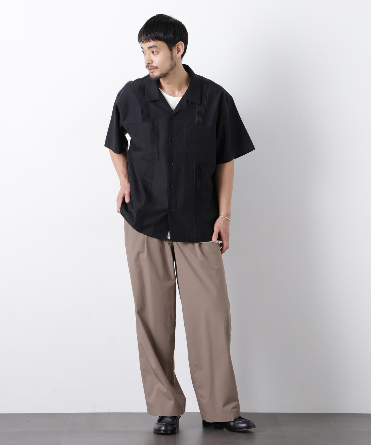 オープンカラーキューバシャツ 6686121217