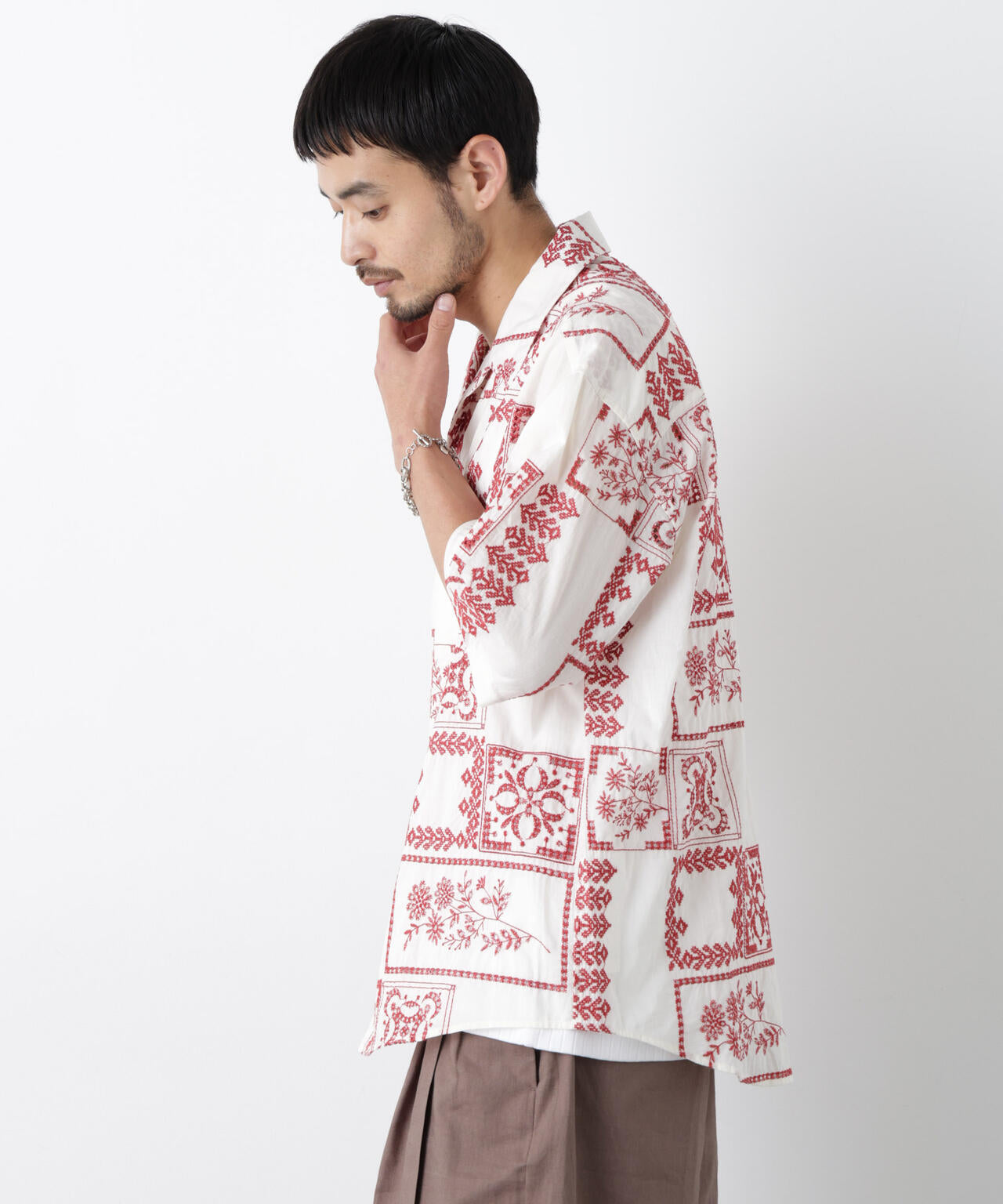 ｢OtoNANO｣×masoret アイレット刺繍シャツ 6686121224