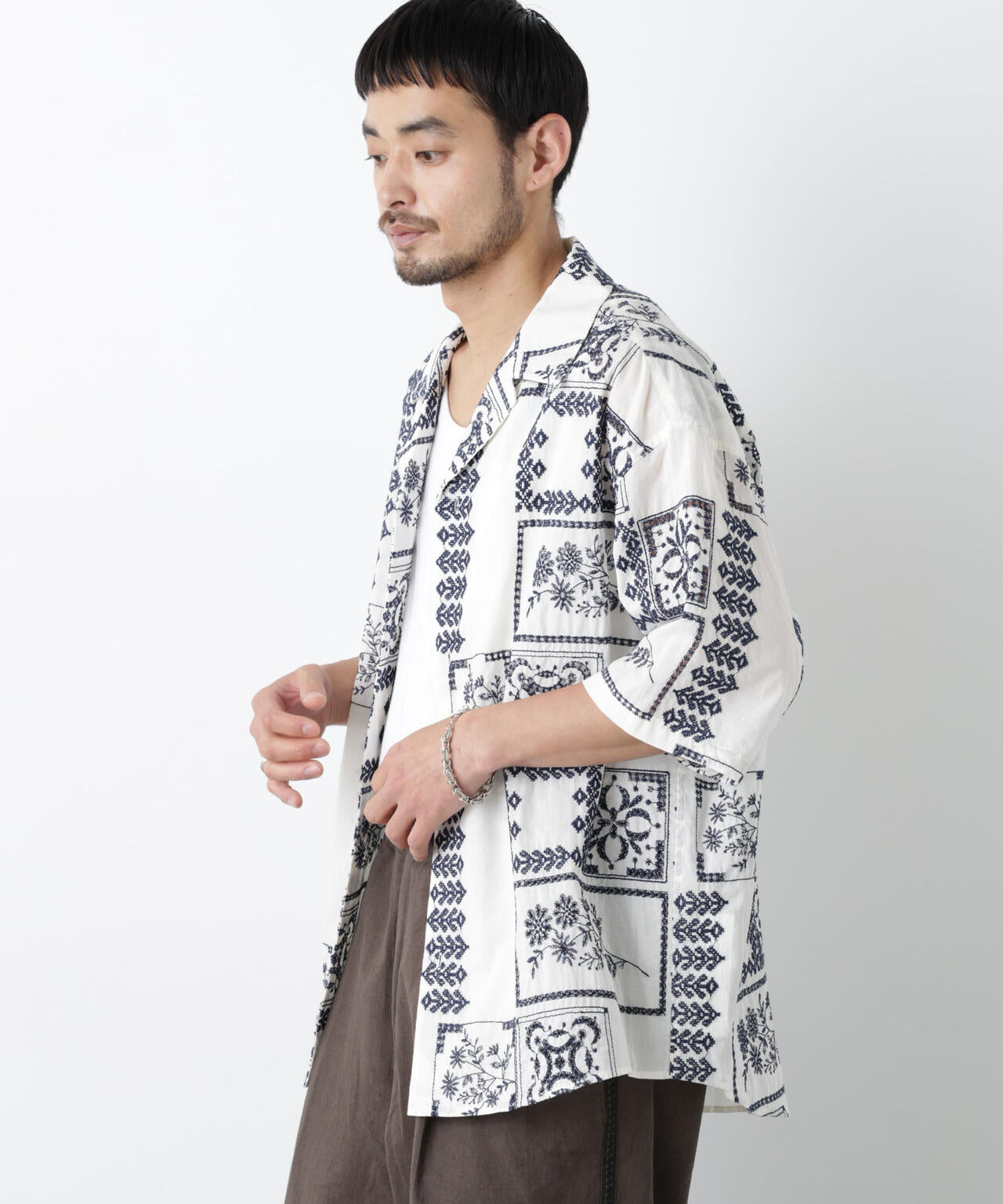 ｢OtoNANO｣×masoret アイレット刺繍シャツ 6686121224