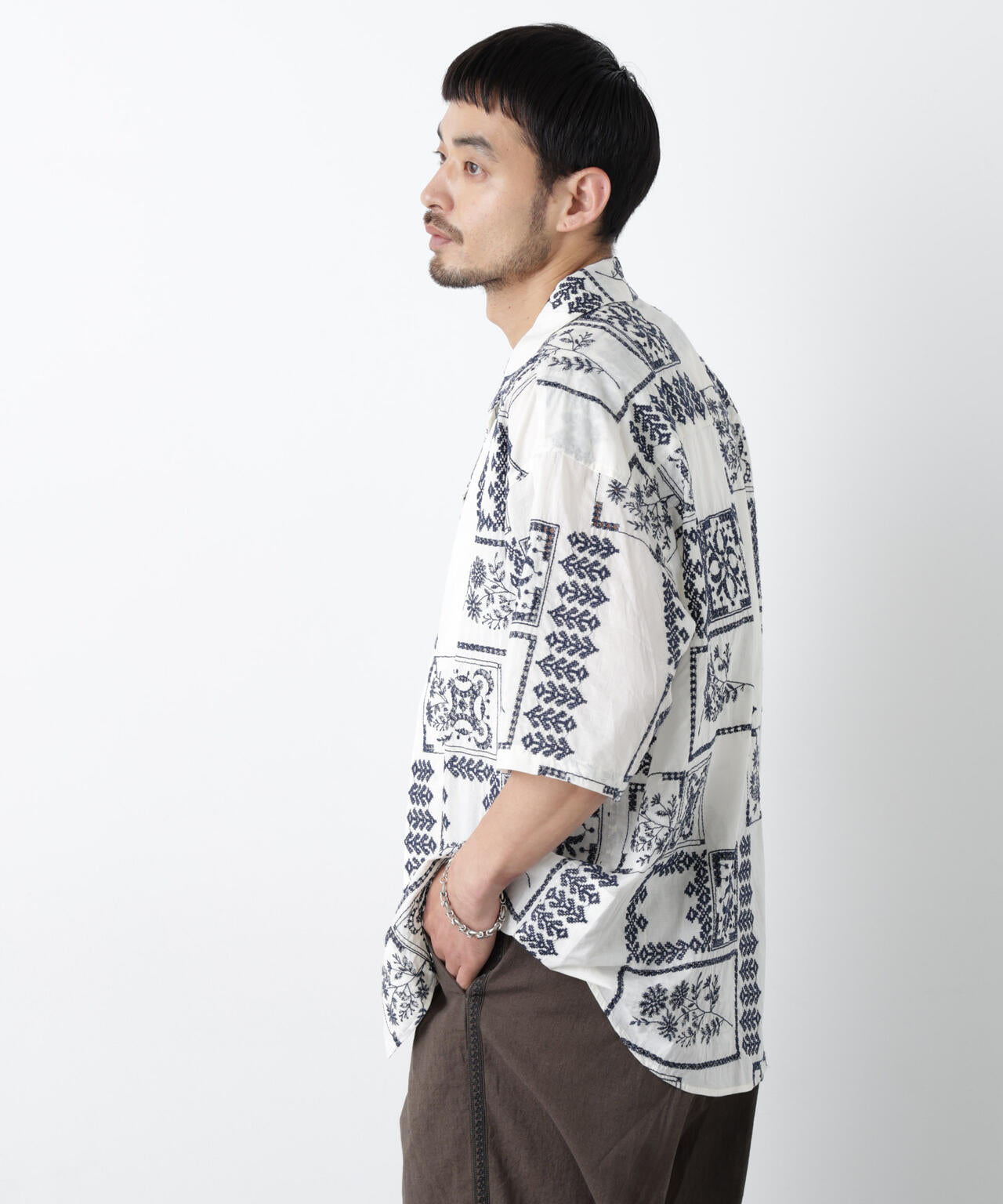 ｢OtoNANO｣×masoret アイレット刺繍シャツ 6686121224