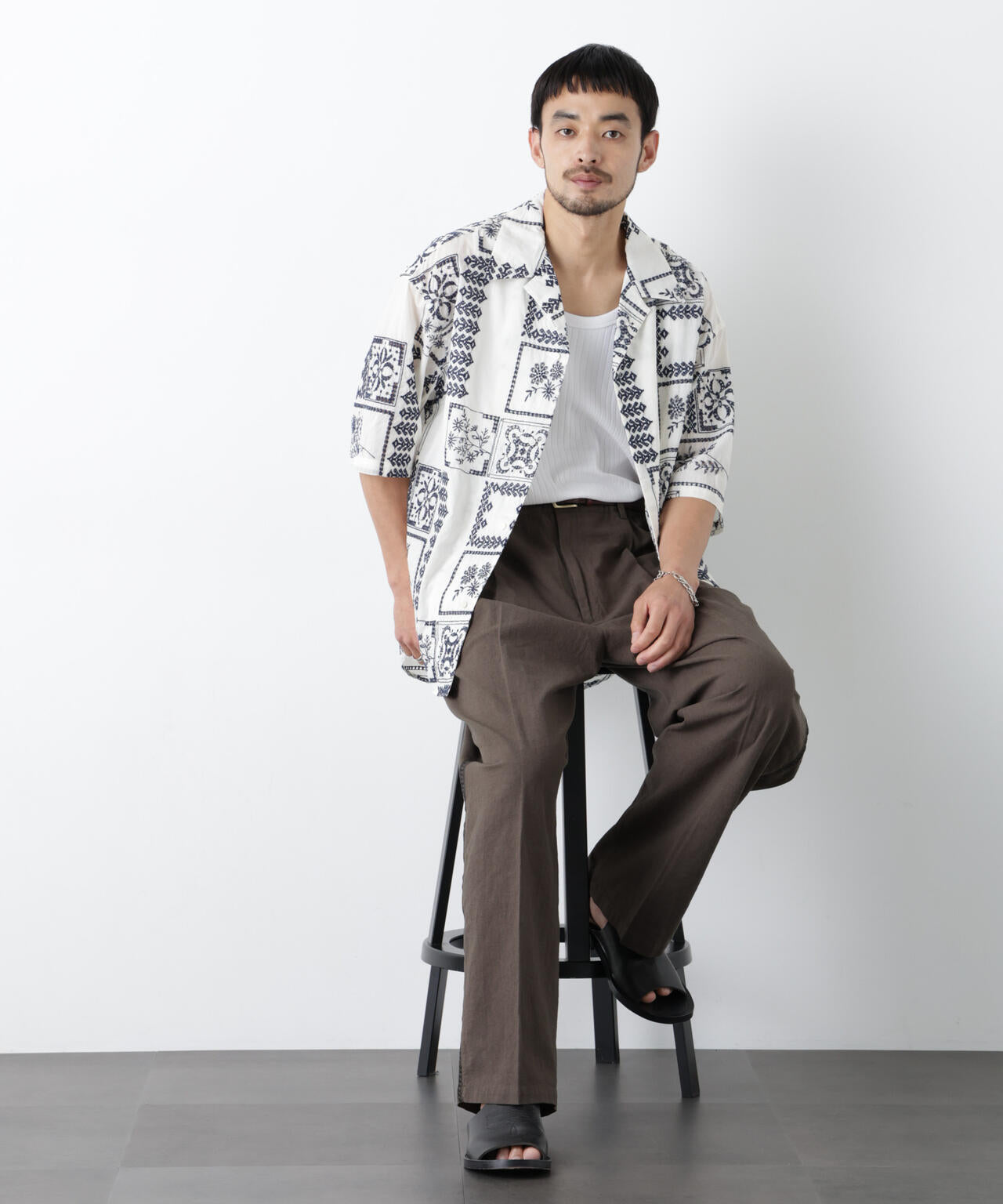 ｢OtoNANO｣×masoret アイレット刺繍シャツ 6686121224