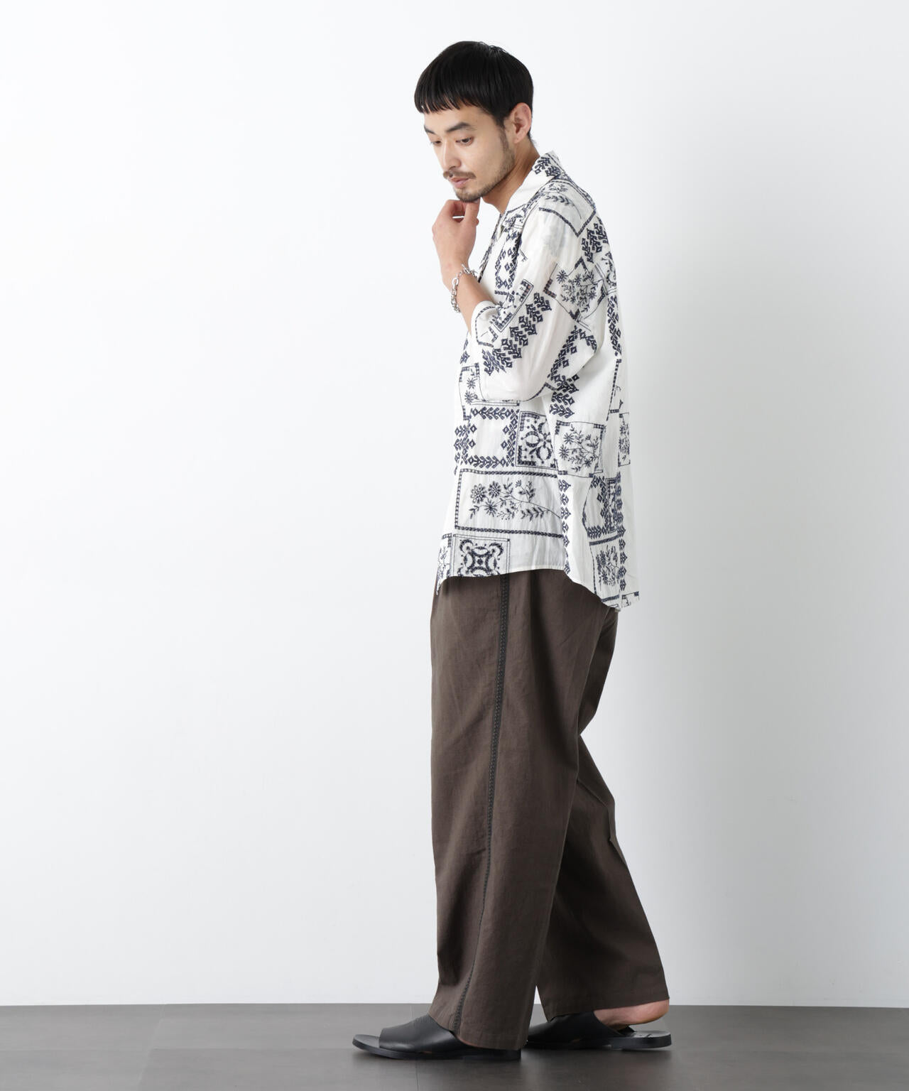 ｢OtoNANO｣×masoret アイレット刺繍シャツ 6686121224