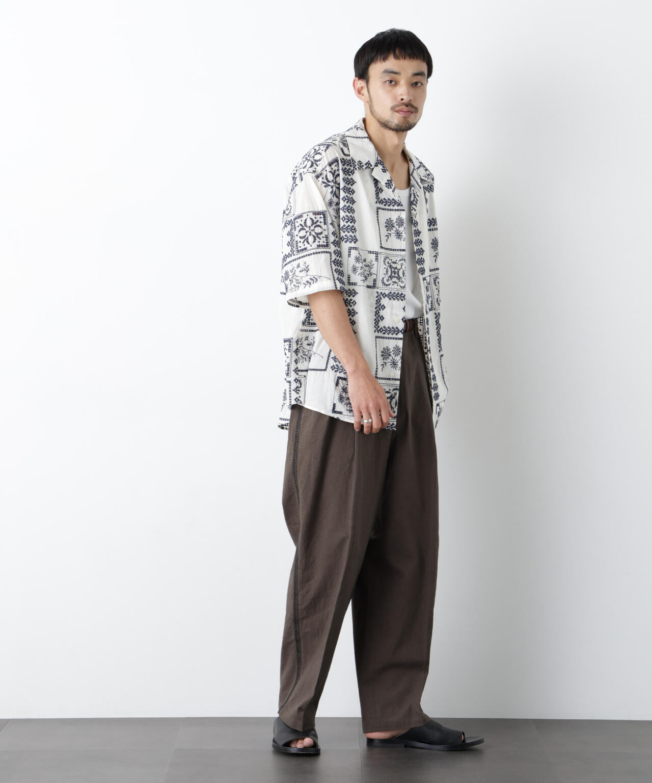 ｢OtoNANO｣×masoret アイレット刺繍シャツ 6686121224