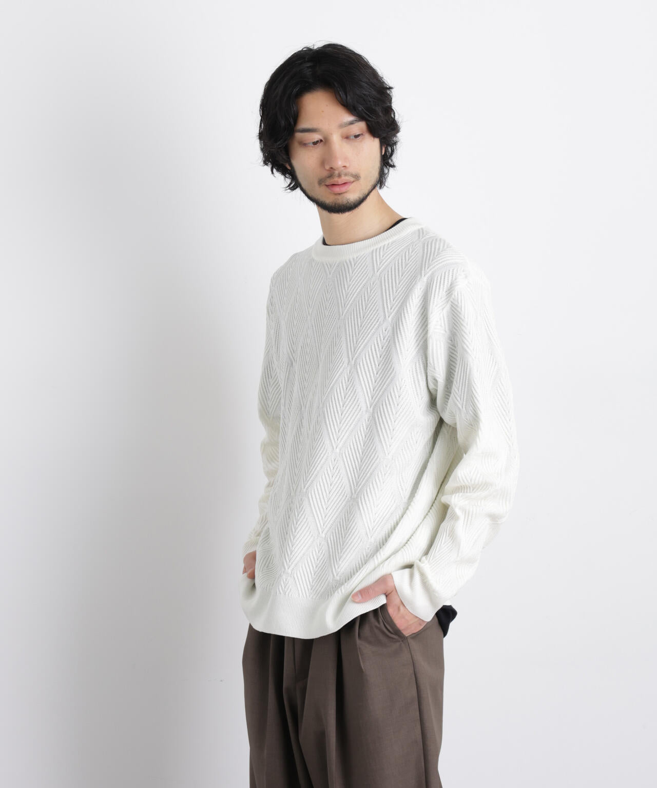 ハイツイストテクスチャーニット