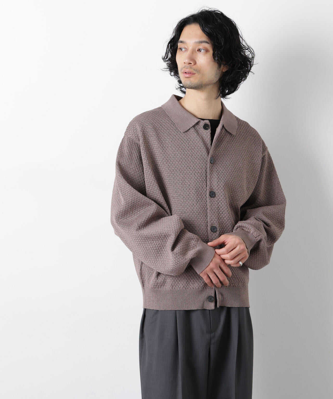 ギマポロカラーニットジャケット 6686122204