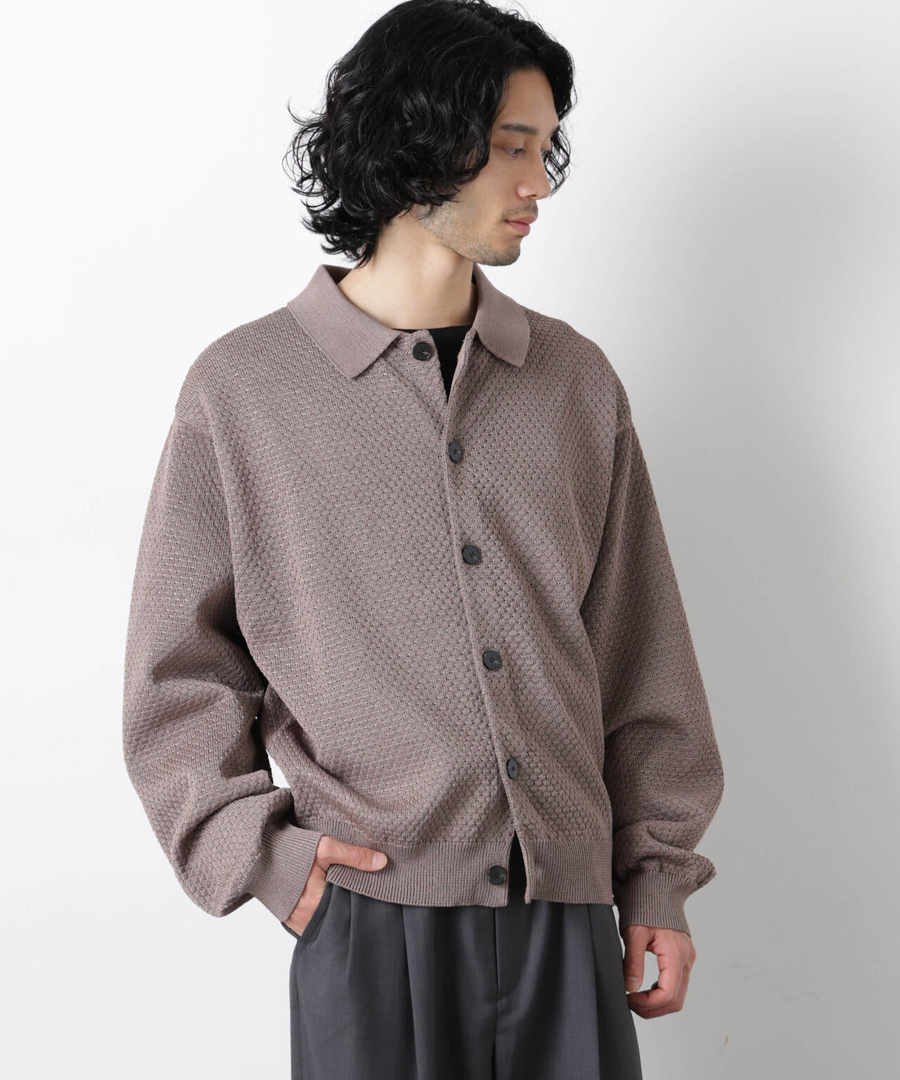 ギマポロカラーニットジャケット 6686122204