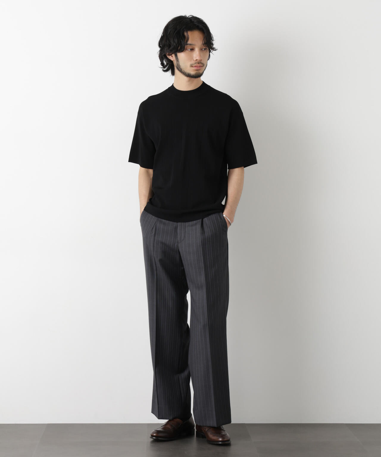 ｢ASSEMBLANC｣ 針抜きクルーネックニット 6686122208