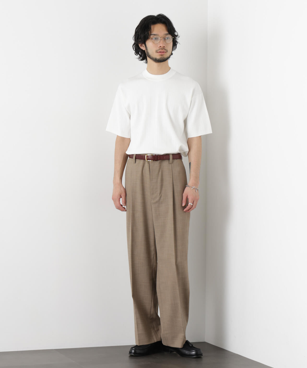 ｢ASSEMBLANC｣ 針抜きクルーネックニット 6686122208
