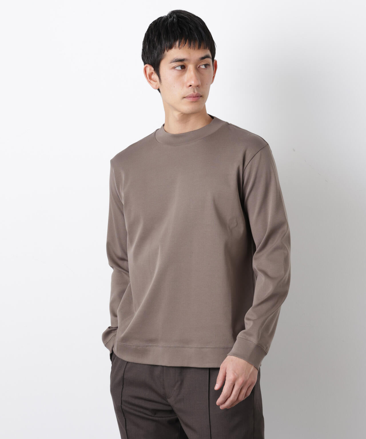 「FORMAL JERSEY」モックネックカットソー長袖