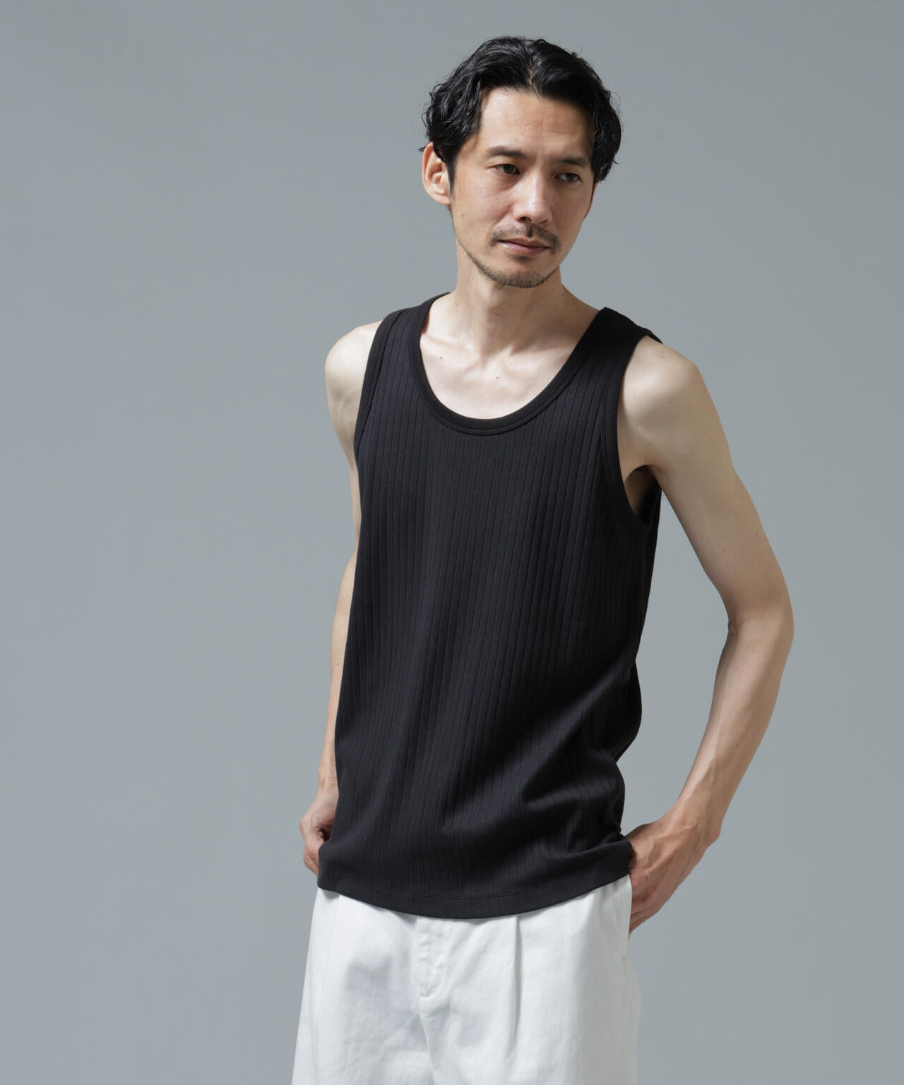 Anti Soaked(R) 汗染み防止 リブタンクトップ 6686124212