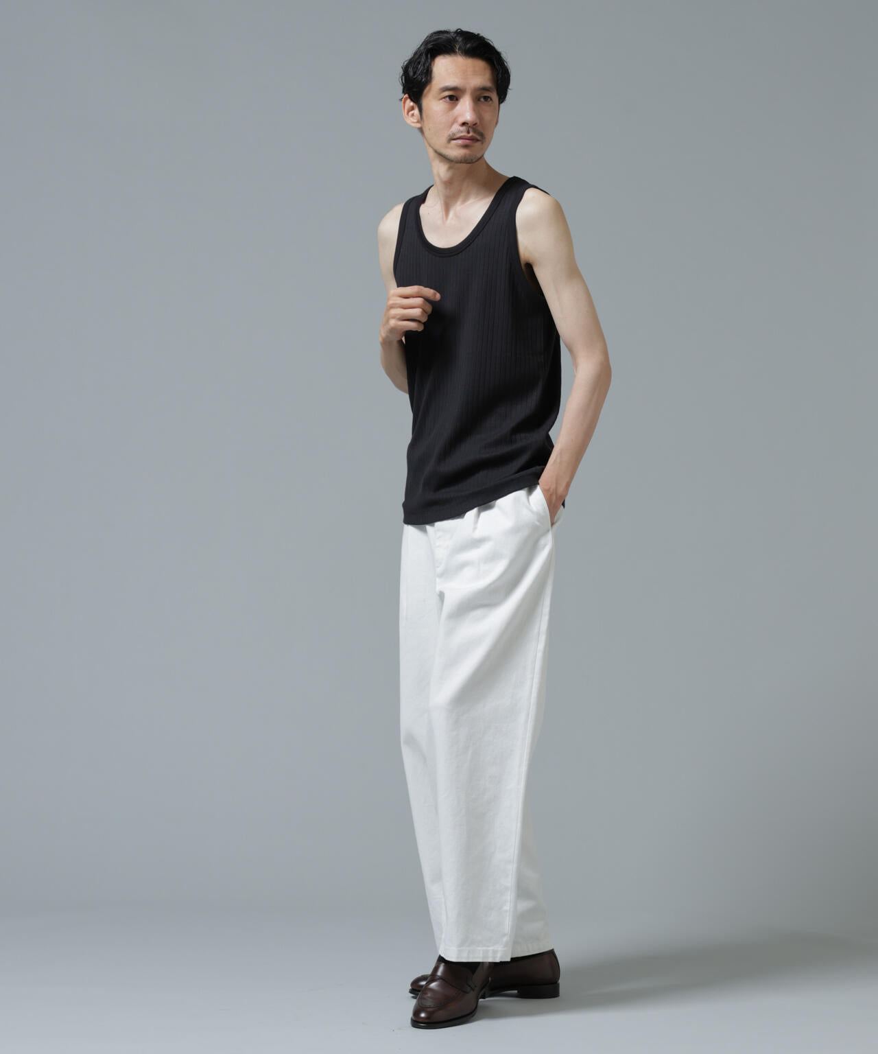 Anti Soaked(R) 汗染み防止 リブタンクトップ 6686124212