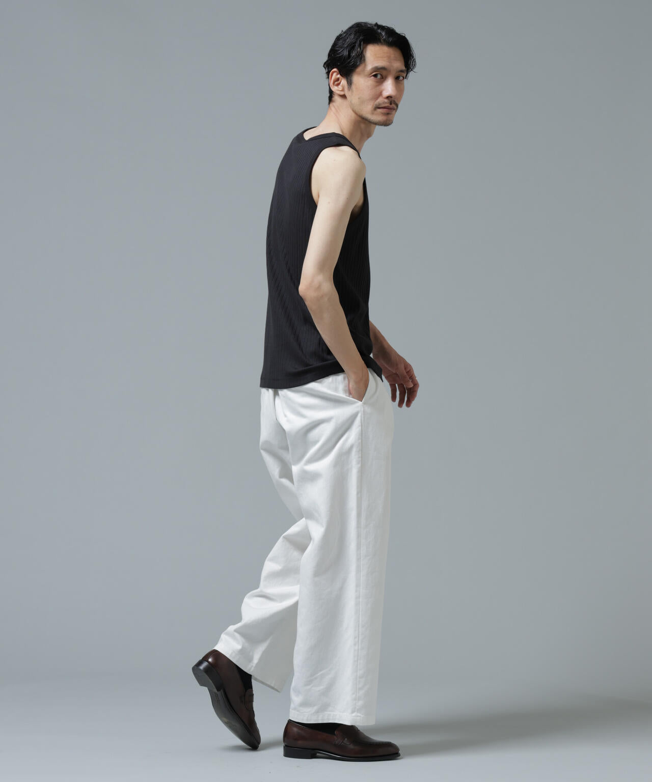 Anti Soaked(R) 汗染み防止 リブタンクトップ 6686124212