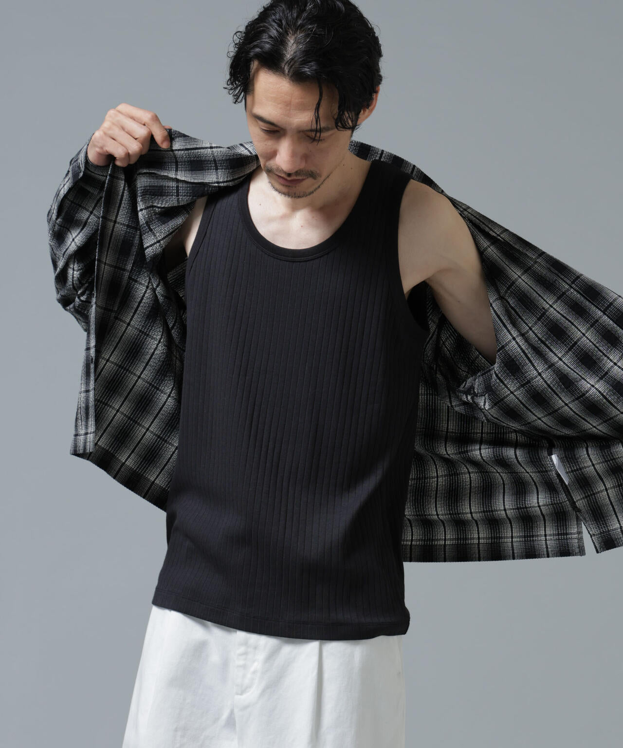 Anti Soaked(R) 汗染み防止 リブタンクトップ