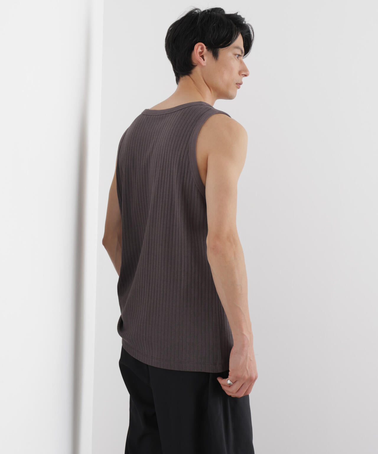 Anti Soaked(R) 汗染み防止 リブタンクトップ 6686124212